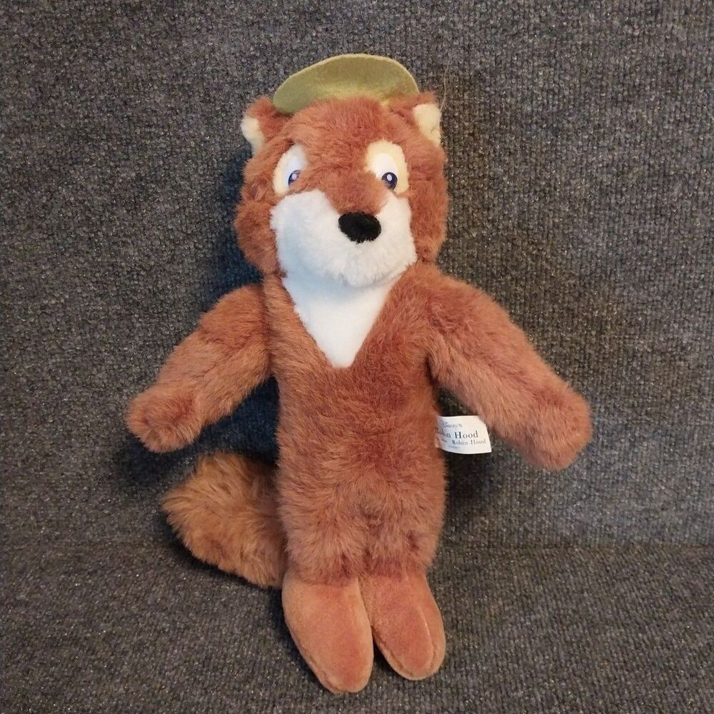 Vintage Disney Robin Hood Plush Sears Exclusive 14" Stuffed Animal Fox 1980s